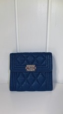 Chanel Boy Small Trifold Wallet in Black Caviar Leather with Gold Hardware