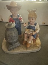 Home Interiors Denim Days Boys Playing Baseball Porcelain Figurines, Pair — listing 6