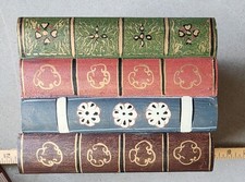 Set of 3 Decorative Faux Book Storage Boxes, Leather-Look Antique Style — listing 6