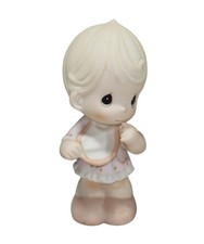 Precious Moments Bisque Porcelain Figurine - Girl with Baby Carriage