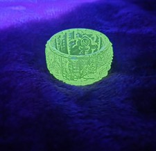 Vintage Uranium Glass Rose Bowl, Frosted Yellow Vaseline Glass, 5.5 inch — listing 6