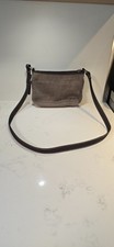 Vintage Beige Woven Cotton Crochet Crossbody Handbag with Braided Strap — listing 6