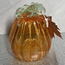 Conical Clear Glass Carafe / Vase with Applied Amber Coil Neck — listing 5
