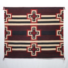 Vintage Southwestern Style Wool Flat-Weave Rug with Figural Yei-Style Motif — listing 5