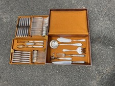 Silver Plated Flatware Canteen Set in Fitted Blue Case, Retailed by Roger Joly Lons-le-Saunier — listing 6