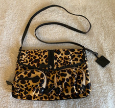 Liz Claiborne Black, Grey & Gold Leopard Print Silk Scarf, listing 6
