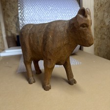 Vintage Hand-Carved Folk Art Wooden Cow Figure with Articulated Legs — listing 5
