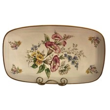 Gerold Porzellan Bavaria Lavender & Gold Hand-Painted Floral Oval Tray/Platter — listing 2
