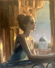 Original Contemporary Acrylic Portrait Painting of a Woman on Canvas Yes - signed/labeled on back — listing 3