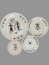 Homer Laughlin "Provincial" Pattern Dinner Plate, Blue Floral on Cream — listing 2