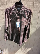 Wrangler Western Shirt Men's Short Sleeve Blue Plaid Pearl Snap — listing 5