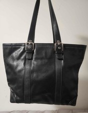 Black Pebbled Leather Handbag/Tote with Interior Slip and Zip Pockets — listing 6