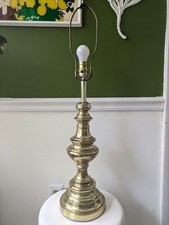 Vintage Brass Turned-Baluster Table Lamp Base with Harp — listing 2