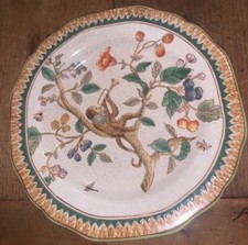 Pair of Hand-Painted Chinoiserie Monkey Plates with Faux-Wicker Basketweave Border — listing 5