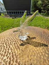 Pair of Crystal Eagle Figurines on Frosted Domed Bases — listing 2