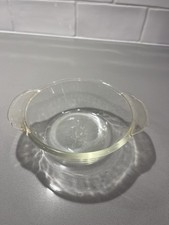 Fire King Clear Glass Covered Casserole Dish with Knob Lid, 8.5 x 3 inches