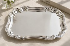 Gorham Silverplate Round Serving Tray with Black Center