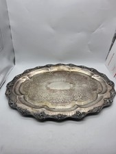 Gorham Silverplate Round Serving Tray with Black Center — listing 4