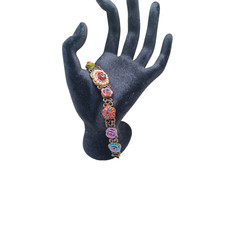 MX Michael Morrison Wide Enamel Flower Statement Bracelet