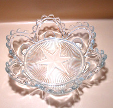 Vintage Clear Pressed Glass Two-Handled Serving Bowl with Ruffled Rim — listing 3