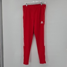 adidas 3-Stripes Fleece Joggers, Dark Grey with Red Stripes, listing 2