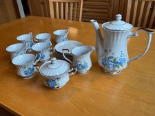 Chodzież Porcelain Floral Tea/Coffee Set with Pink Rose Spray, Gold Trim — listing 3