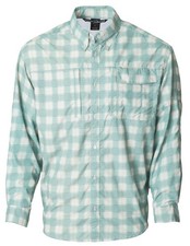 Banded Men's White Checked Long Sleeve Fishing Shirt with UPF/UVA Sun Protection, Size Medium — listing 4