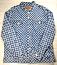 Levi's Mustard & White Checkerboard Snap-Front Trucker Jacket