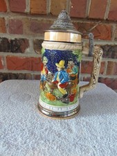 Vintage German-Style Ceramic Beer Stein with Relief Dancing Couple, "Lodge Dance 1958" Commemorative Inscription — listing 4