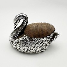 Figural Swan Pin Cushion with Silver-Plated Body — listing 5