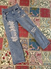 American Eagle Light Wash Heavily Distressed Ripped Jeans — listing 6