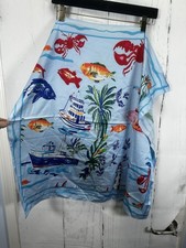 Silk Scarf with Tropical Fish and Sea Life Print — listing 5