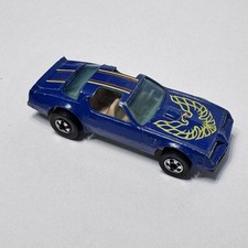 Vintage Hot Wheels Blue Die-Cast Sports Car with Flame Graphics, Mattel 1977
