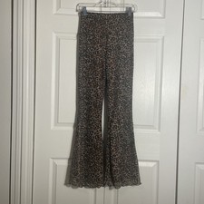 Leopard Print Mesh Two-Piece Set - Flare Pants & Button-Up Top — listing 4