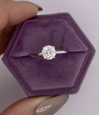 Yellow Gold Solitaire Engagement Ring with Round Clear Stone — listing 5