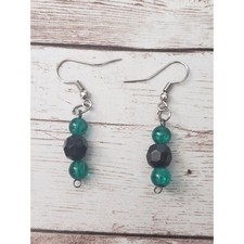 Vintage Costume Dangle Earrings with Swirl Wirework Tops and Bead Cluster Drops, Maker Unknown — listing 6