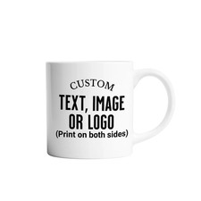 Custom Photo Coffee Mugs, Blue Interior & Handle, Personalized Dog Photos with Spanish Text (Set of Multiple) Pair