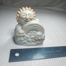 Ceramic Pastel Rainbow, Cloud & Smiling Sun Figural Bank/Nightlight Base — listing 4