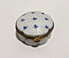 Limoges Hand-Painted Porcelain Trinket Box with 4 Miniature Glass Perfume Bottles — listing 2