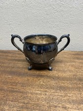 Leonard Silver Plate Footed Sugar Bowl with Scroll Handle — listing 6