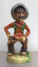 Vintage Chalkware Caricature Figurines of Bowler-Hatted Gentlemen, Set of 3, listing 2