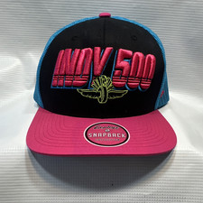 Zephyr Indy 500 Neon Pink Blue Green Snapback Hat - 30 Years of Z Hats