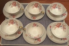 Johann Haviland Bavaria Germany Porcelain Teacup and Saucer with Platinum Trim — listing 5
