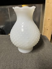 Vintage Electrified Hand-Painted Milk Glass Table Lamp with Blue Rose Motif and Brass Base — listing 5