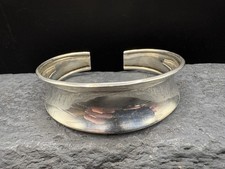 sterling modernist Modernist Sterling Silver Wide Link Bracelet with Overlapping Disc Design — listing 6