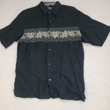 Crazy Horse Men's Short-Sleeve Tropical Leaf Print Camp Shirt, Multi, Size Large — listing 5
