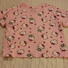 Hello Kitty Girls' Cerise Pink Smocked Sundress with Glitter Face Appliqué, Size 6