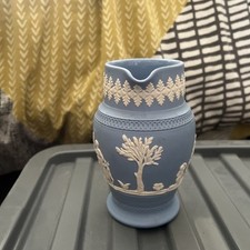 Dudson Sage Green Jasperware Pitcher with Neoclassical Cherub Relief, 21cm — listing 5