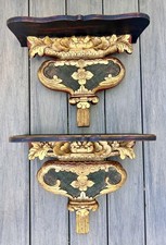 Hand-Carved Wooden Temple / Mandir Wall Shelf with Pyrography Decoration — listing 6