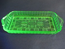 Green Depression Glass Ribbed Salad/Luncheon Plate — listing 5